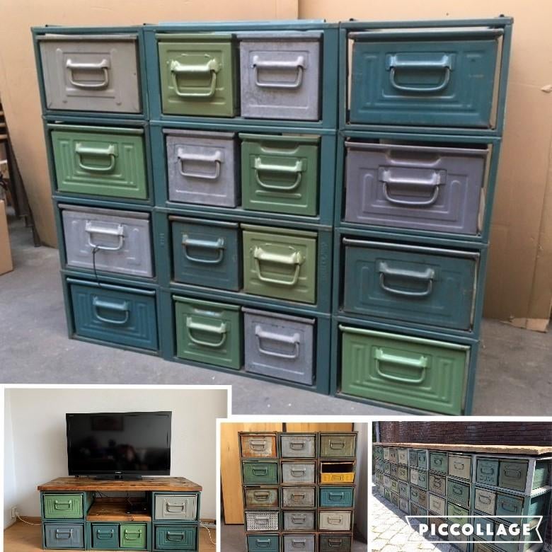 Modulaire KASTEN Ladekast Dressoir Wandkast Stapelbak SALE !, Gebruikt, Ophalen of Verzenden, Minder dan 100 cm, Metaal