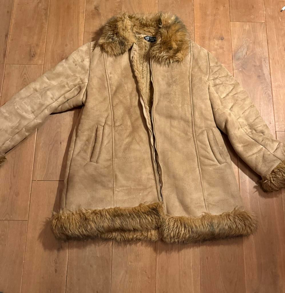 Bont jas, Ophalen of Verzenden, Zo goed als nieuw, Maat 46/48 (XL) of groter, Bruin