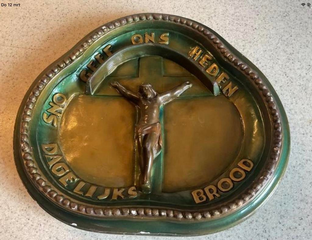 Vintage kruisbeeld van gips, Ophalen of Verzenden