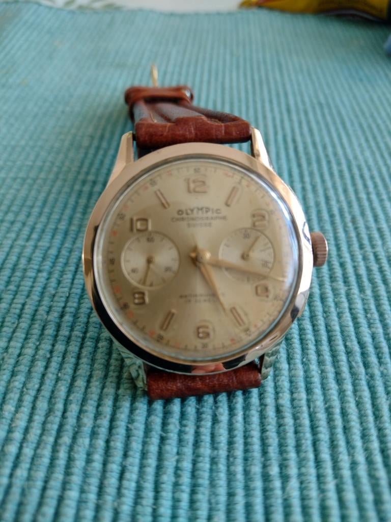 Horloge gronograaf 18 k goud, Sieraden, Tassen en Uiterlijk, Horloges | Heren, Ophalen of Verzenden, Zo goed als nieuw, Goud, Overige merken