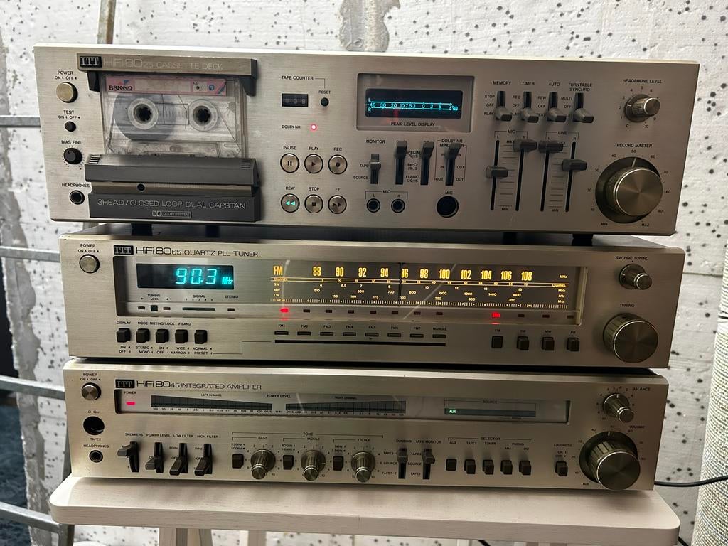 ITT HiFi Set Jaren '80: Versterker, Cassettedeck, Tuner, Audio, Tv en Foto, Overige merken, Gebruikt, Cassettedeck, Losse componenten