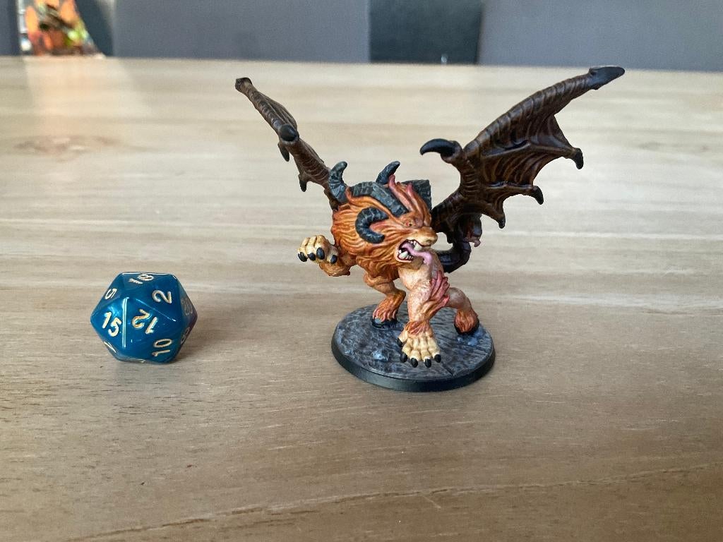 Handgeschilderde chimera - Dungeons and dragons, Figuurtje(s), Ophalen of Verzenden, Geverfd, Nieuw