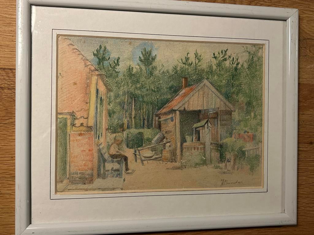 Pasteltekening J.Bander Edam, Ophalen of Verzenden