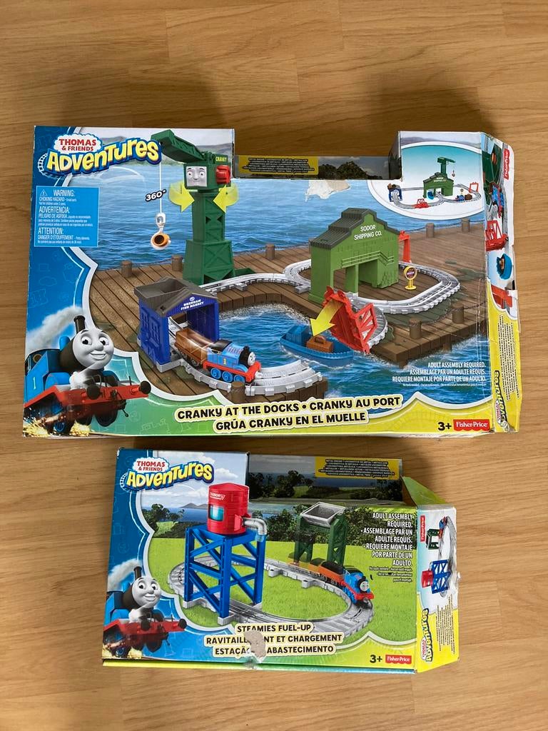 Thomas de trein. Cranky in de haven+Steamies steenkolenmijn, Ophalen of Verzenden, Zo goed als nieuw