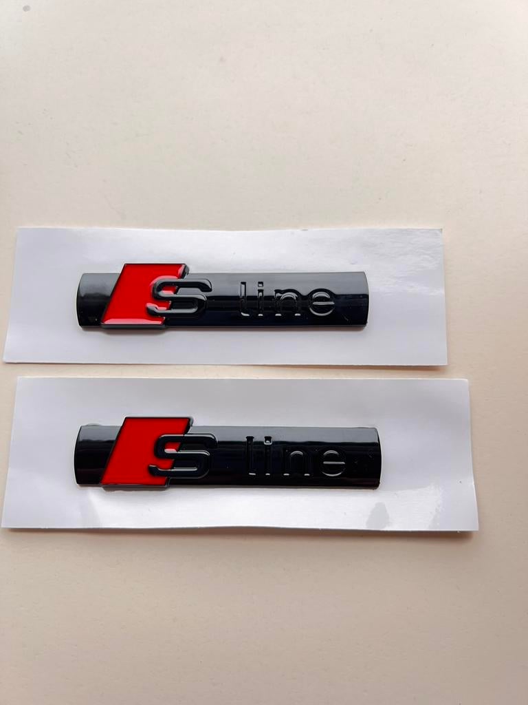 Audi S-line logo's glossy black (2x), Auto diversen, Tuning en Styling, Ophalen of Verzenden