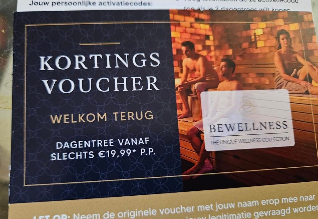 BEWELLNESS sauna kortingsbon Elysium VeluwseBron Zwaluwhoeve, Twee personen, Kortingsbon, Spa of Sauna