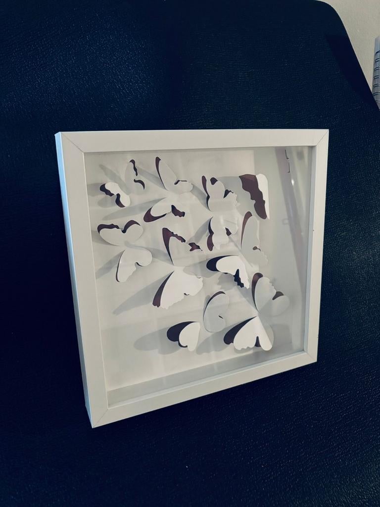 Relief schilderij met papieren vlinders Ikea 30x30, Ophalen