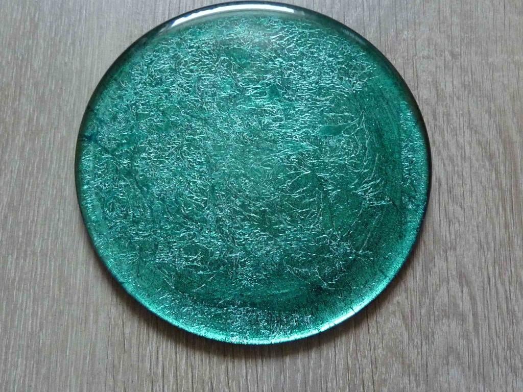 Mooie nieuwe onderzetter/onderbordje in petrol craquelé., Ophalen, Nieuw, Bord