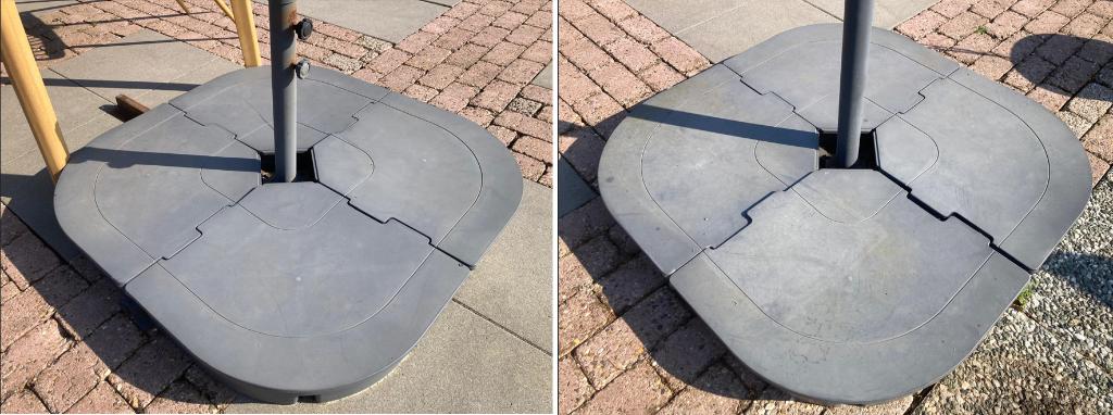 2 x IKEA SVARTÖ parasolvoet met zand, Tuin en Terras, Parasols, Ophalen, Gebruikt, Minder dan 1 meter, Parasolvoet