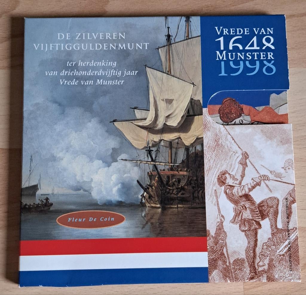 Vrede van Munster 50 gulden PROOF, Ophalen of Verzenden, Koningin Beatrix, 50 gulden