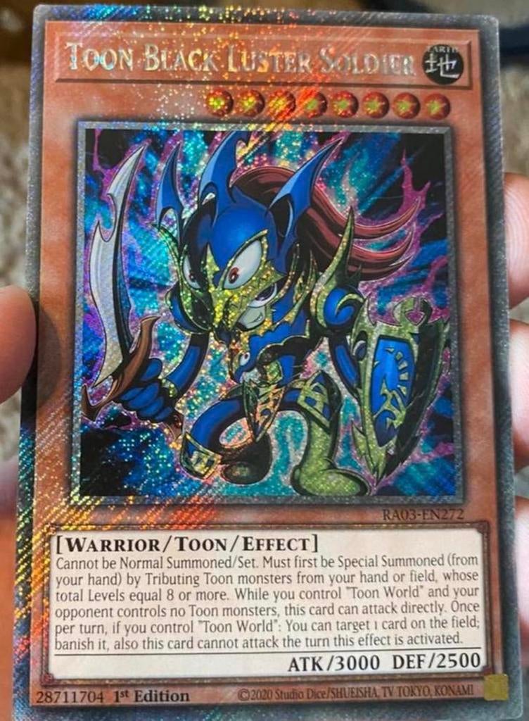 Yu-Gi-Oh! Toon Black Luster Soldier RA03 1st Ed Mint !, Hobby en Vrije tijd, Verzamelkaartspellen | Yu-gi-Oh!, Ophalen of Verzenden