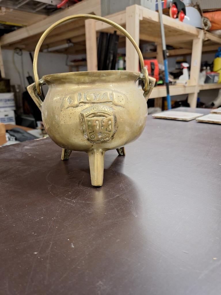 Antiek messing kookpot, Ophalen of Verzenden, Koper