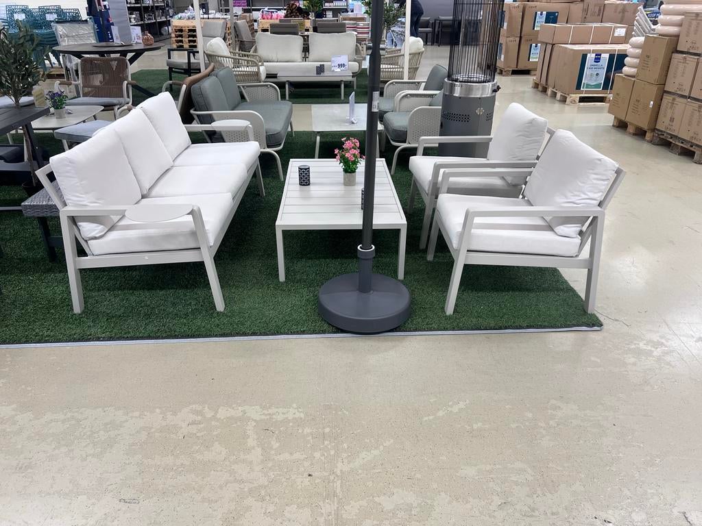 4-delige loungeset met kussens, Tuin en Terras, Tuinsets en Loungesets, Nieuw, Ophalen of Verzenden, Loungeset, Bank
