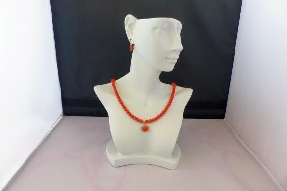 KORAAL ketting/oorhanger-set, Verzenden, Overige materialen, Overige typen, Verguld