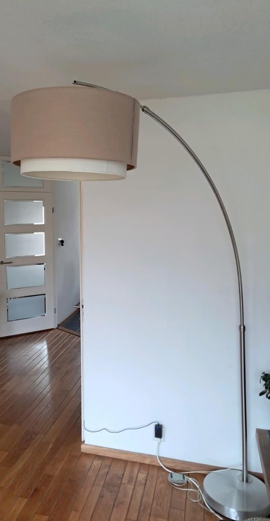 Staande booglamp met stoffen kap, Ophalen, Gebruikt, 150 tot 200 cm