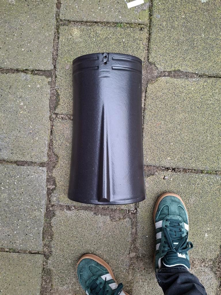 Nokpan +  Kantpannen Nelskamp Zwart Engobe keramisch, Ophalen, Gebruikt, Steen of Klei, Zwart