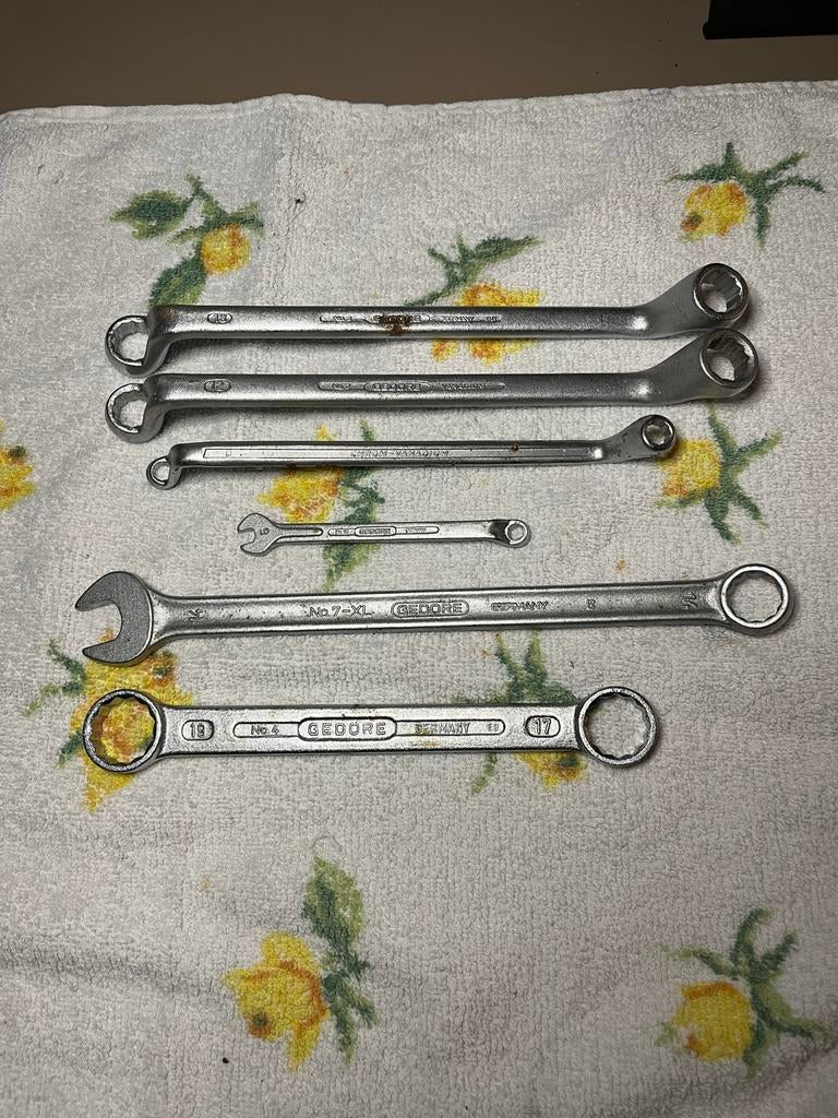 6 Gedore Steek- en Ringsleutels - Diverse Maten, Ophalen of Verzenden, Gebruikt