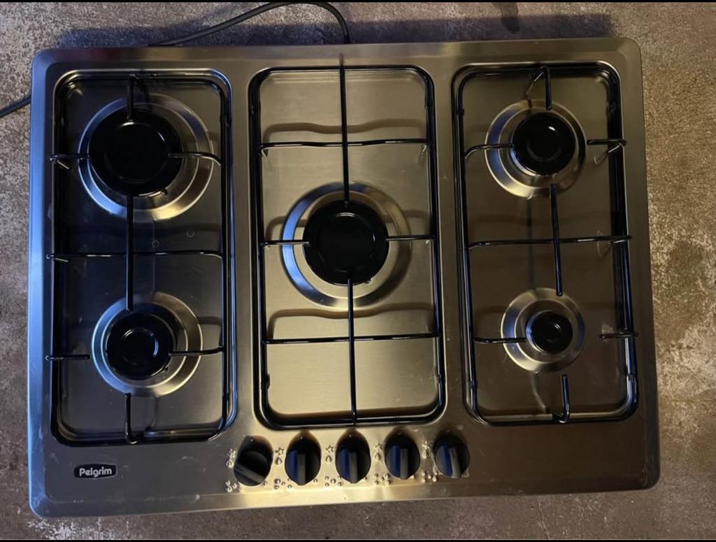 Gaskookplaat pelgrim, Ophalen, 4 kookzones, Zo goed als nieuw, Inbouw