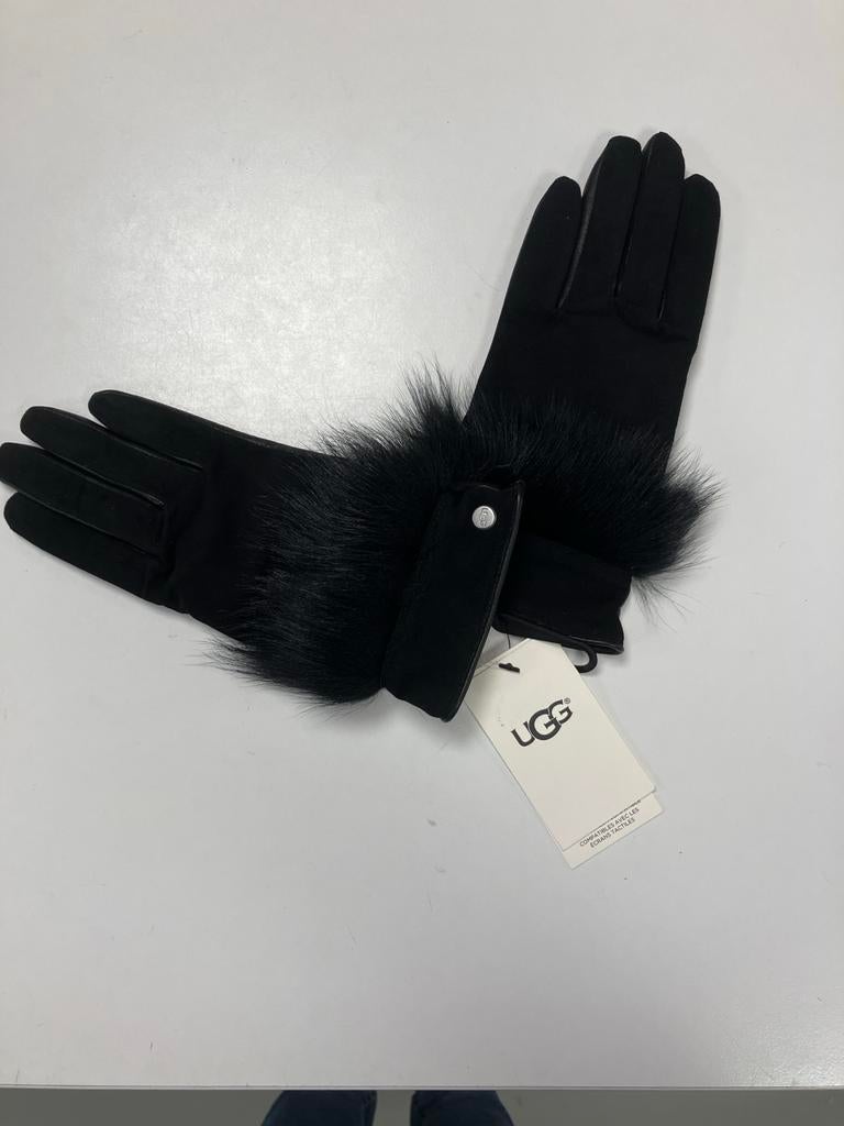 Nieuwe UGG handschoenen met bont - Zwart, Ophalen, Nieuw, Maat 38/40 (M), Handschoenen