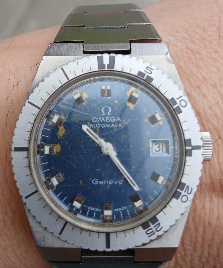 Vintage omega genève diver automaat 166.0124, Ophalen of Verzenden, Staal, Omega