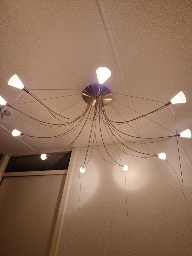 Mooie lamp met glazen kelkjes, Ophalen of Verzenden, Gebruikt, Glas, 75 cm of meer