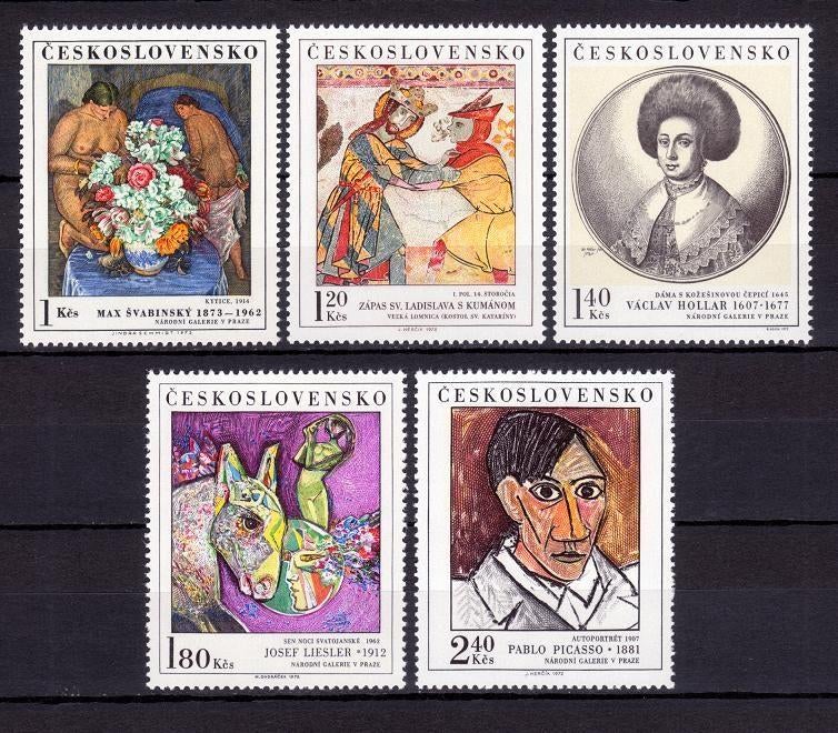 Tsjechoslowakije, Kunst Schilderijen, Mi. 2105-2109 postfris, Verzenden, Overige landen, Postfris