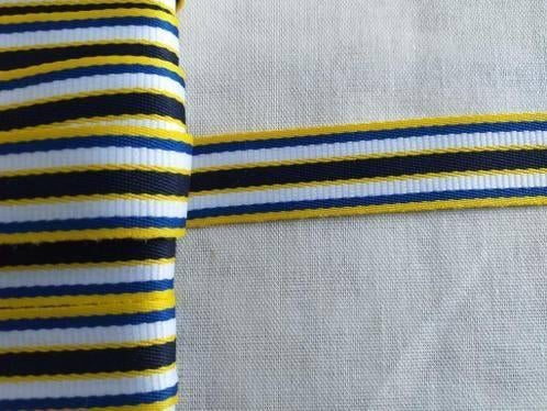 Band blauw/geel van 2 cm. breed, Ophalen of Verzenden, Nieuw, Lint, Band of Elastiek
