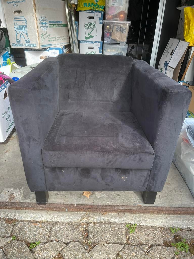 Jan de Bouvrie zwarte stoel, Ophalen, Gebruikt, Stof, 75 tot 100 cm