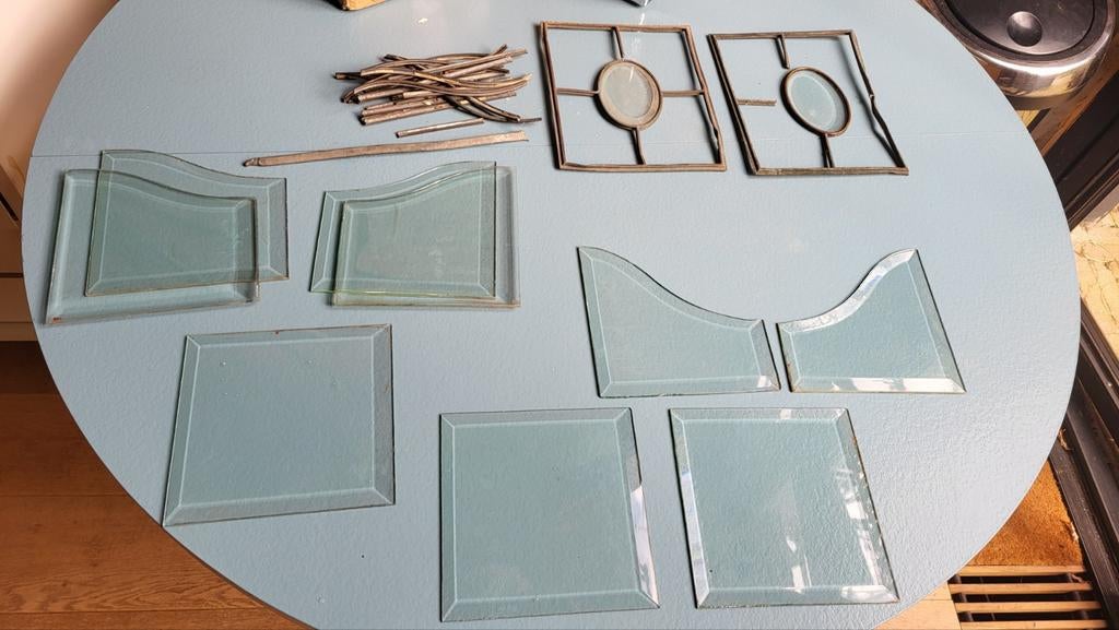 Glas in lood, onderdelen, geslepen glas, Ophalen of Verzenden, Minder dan 80 cm, Glas in lood, Minder dan 80 cm