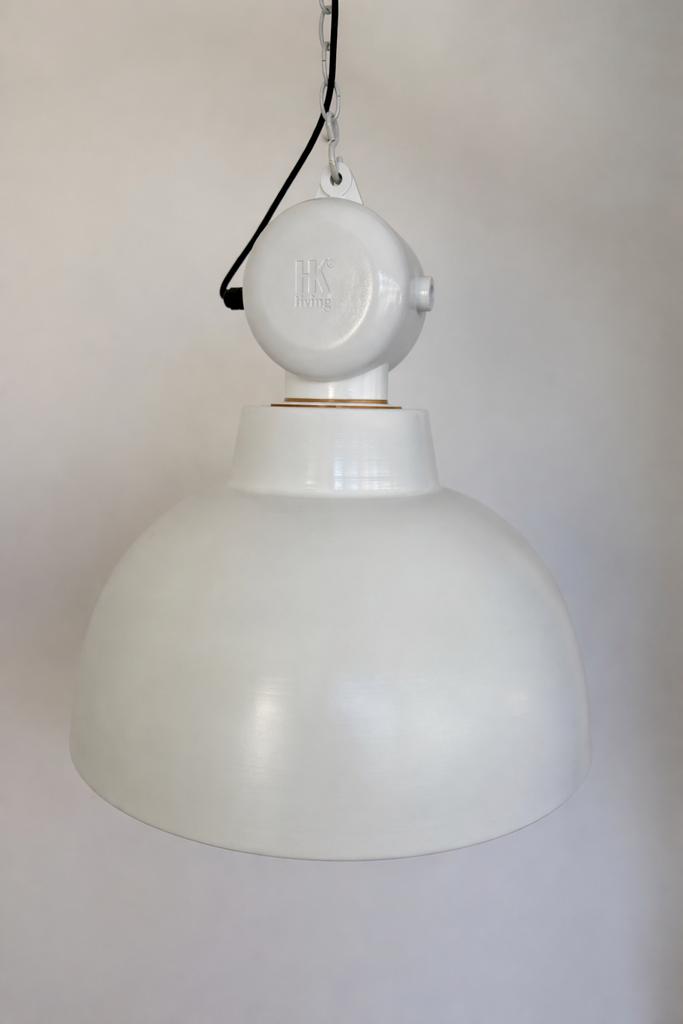 2x HK Living robuuste industriële hanglampen wit, Ophalen, Zo goed als nieuw, Metaal, Minder dan 50 cm