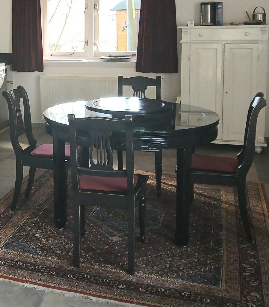 Chinese eettafel, Ophalen, Rond, Zo goed als nieuw, Vier personen