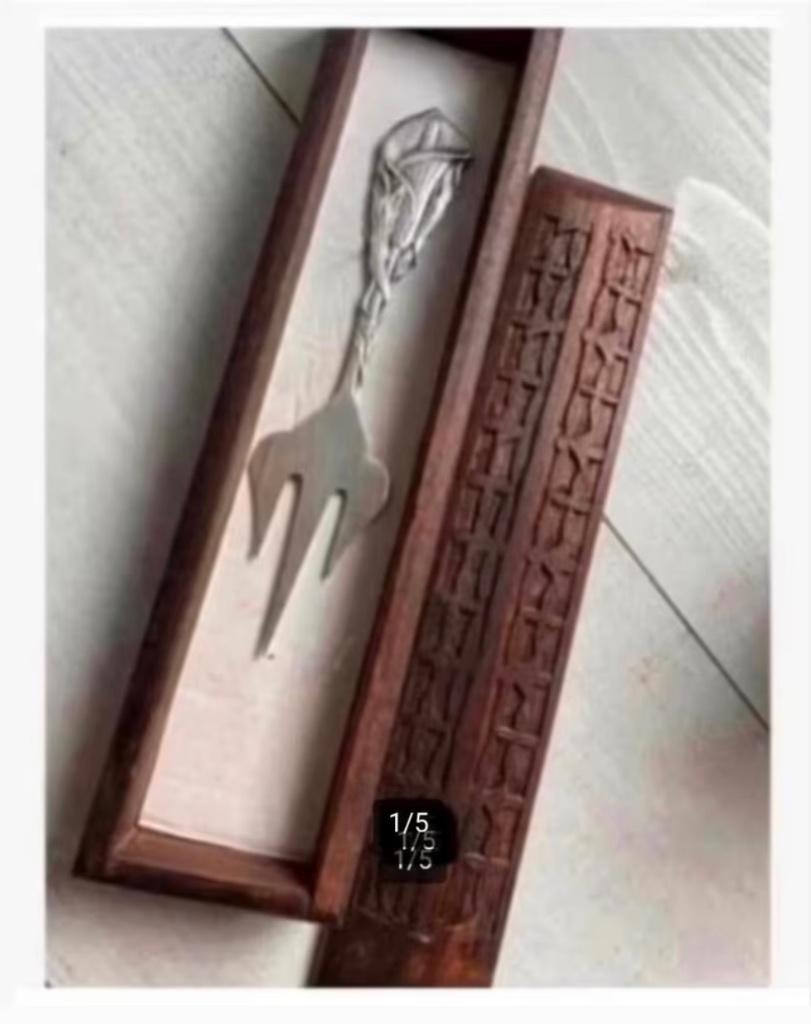 Verzilverde Gero cake vork, 15 cm, met of zonder kistje, Antiek en Kunst, Curiosa en Brocante, Ophalen of Verzenden