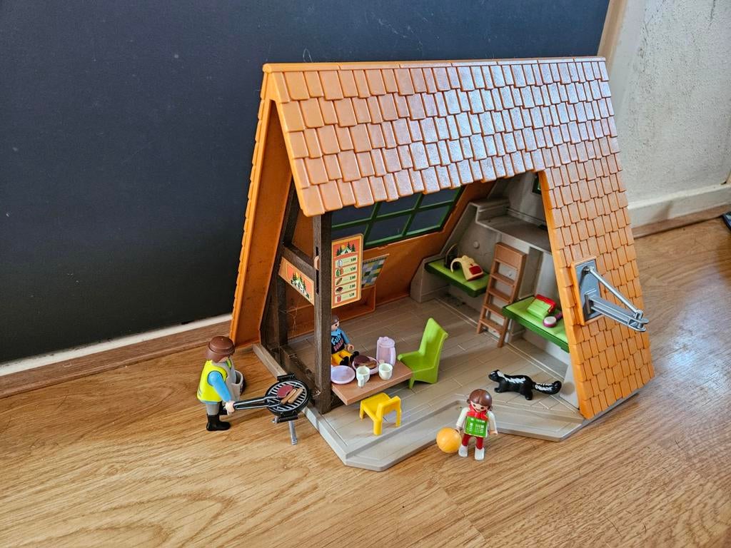 Playmobil scouting huis kinderen op kamp bos bbq, Ophalen of Verzenden, Gebruikt, Complete set