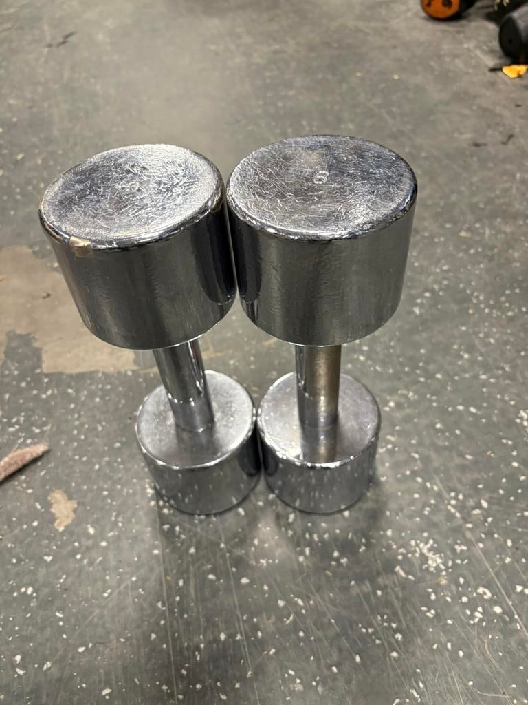 2 x 8 kg Chrome dumbbells dumbbell set gewichten, Dumbbell, Gebruikt, Ophalen of Verzenden, Chrome