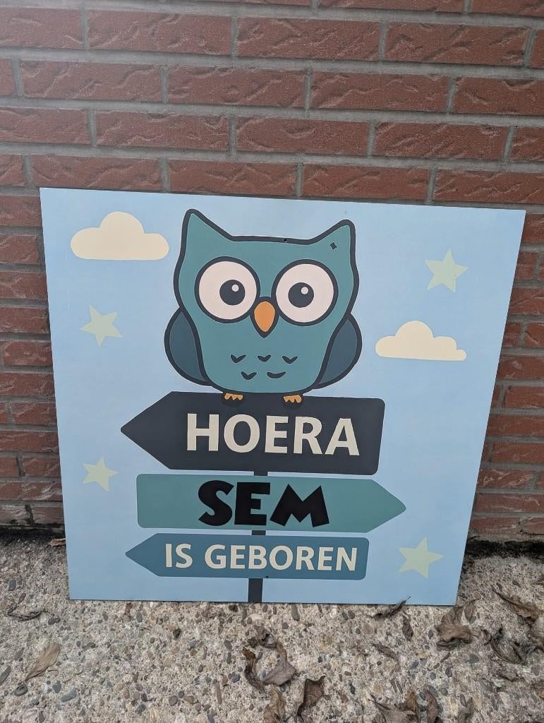 Geboortebord Uiltje, Ophalen, Nieuw, Geboortebord