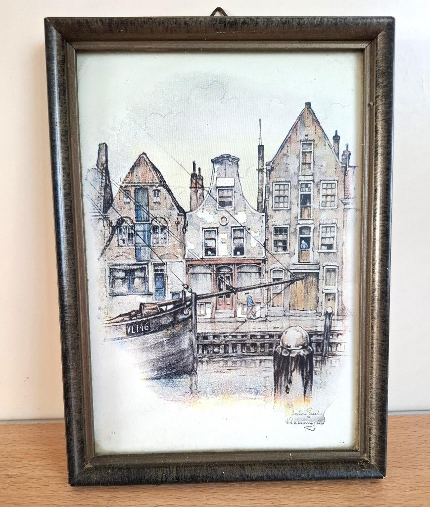 Anton Pieck: Repro van Vlaardingen, Antiek en Kunst, Kunst | Tekeningen en Foto's, Ophalen of Verzenden