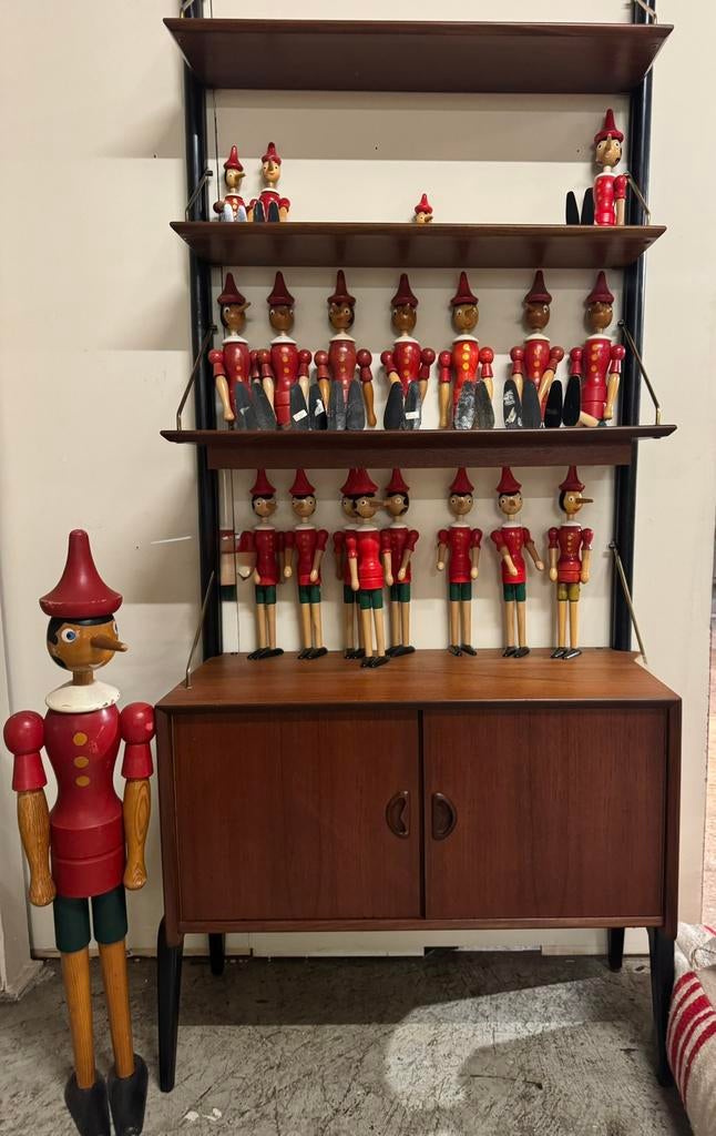 Louis van Teeffelen voor WeBe vintage modulair wandsysteem, Gebruikt, Teakhout, Ophalen of Verzenden, Minder dan 150 cm