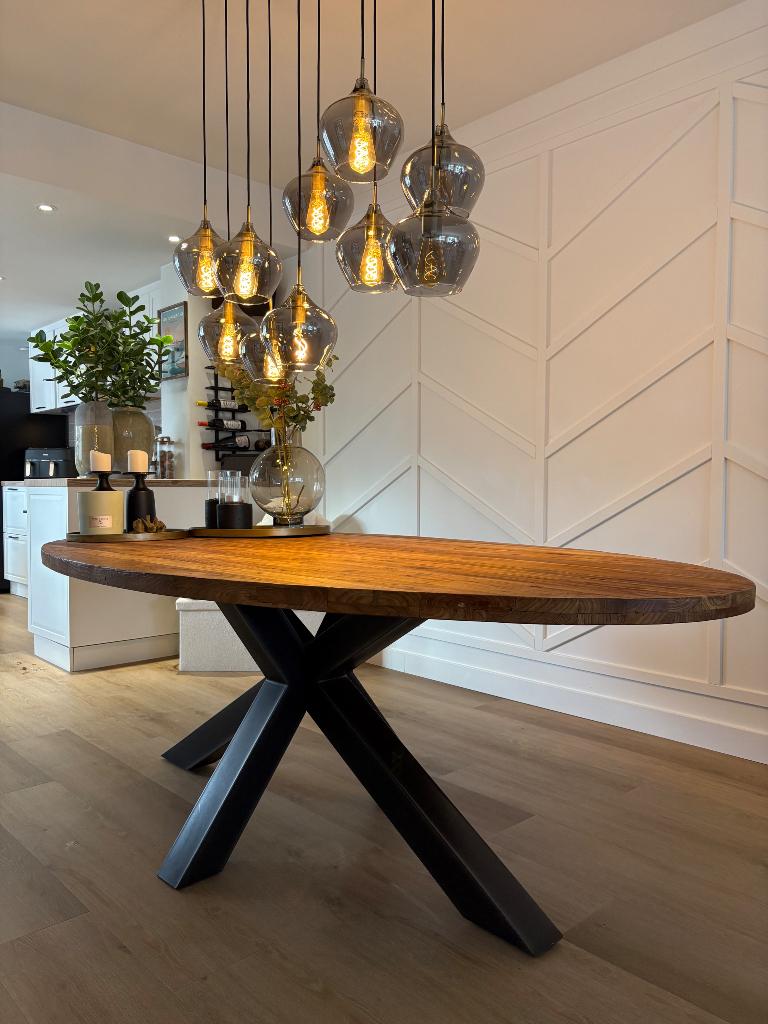 Eettafel van teakhout, Ophalen, Teakhout, 200 cm of meer, 50 tot 100 cm