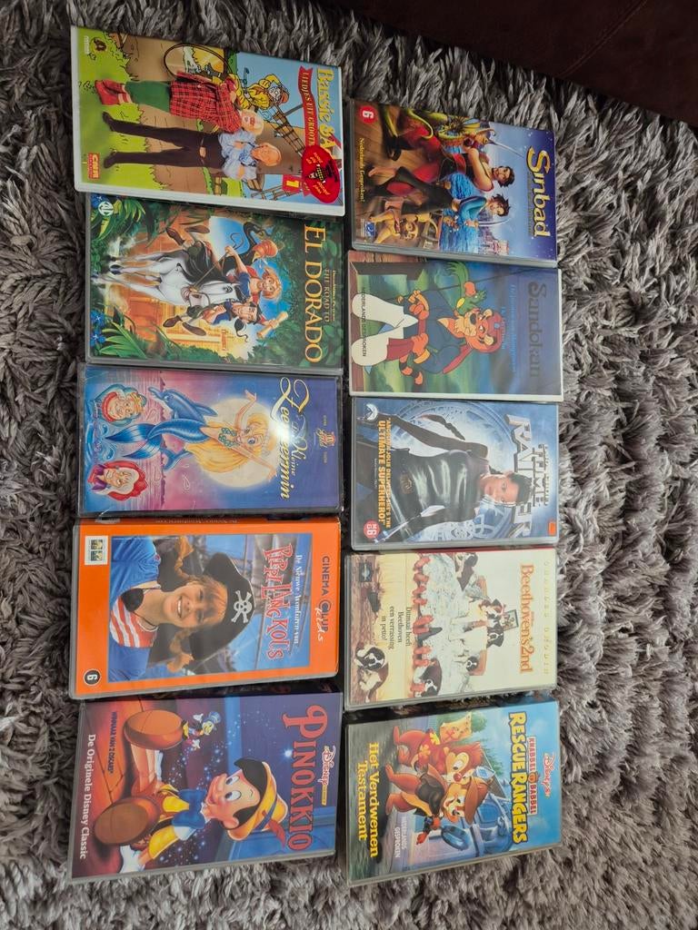 10 videobanden: Disney, Pippi Langkous, (19), Alle leeftijden, Ophalen, Gebruikt, Overige genres