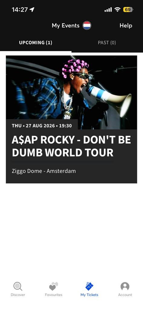 A$AP Rocky - Don’t Be Dumb World Tour | Golden Circle Ticket, Tickets en Kaartjes, Eén persoon