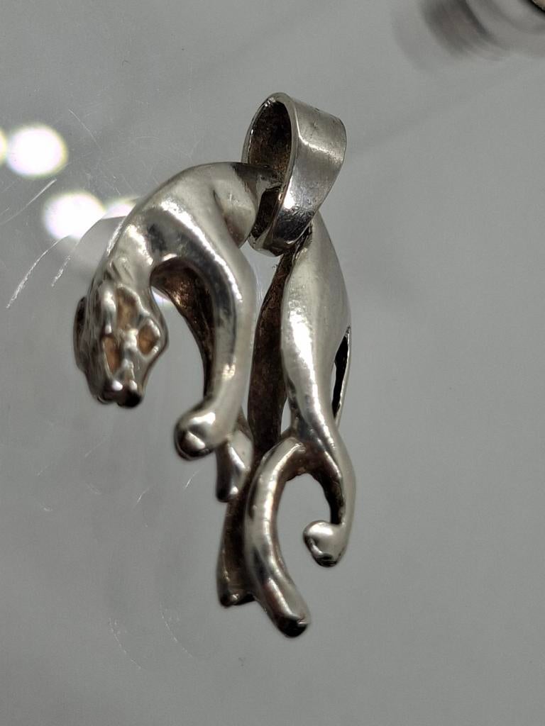 Zilveren 925 Panter Kettinghanger, Ophalen of Verzenden, Zilver, Zilver, Dier