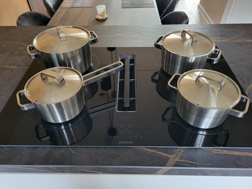 BK pannenset RVS 18/10, 6 pannen, Ophalen, Gebruikt, Rvs, Pannenset