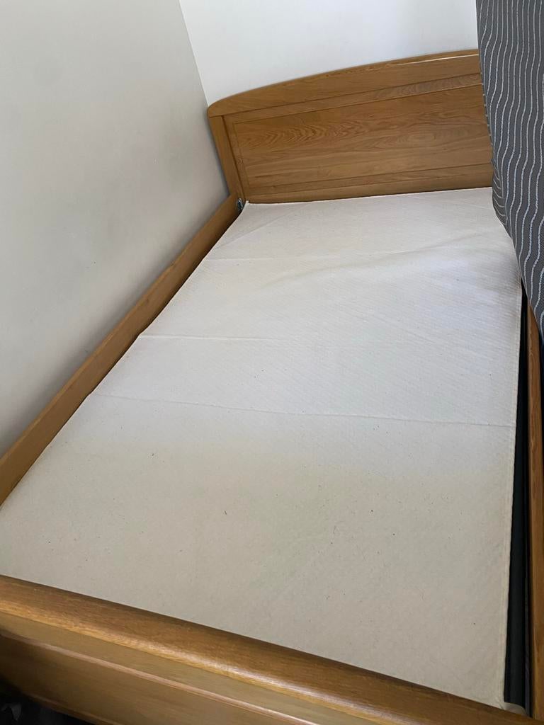 Twijfelaar Auping bed 130x200, Bruin, Ophalen of Verzenden, 200 cm, Hout