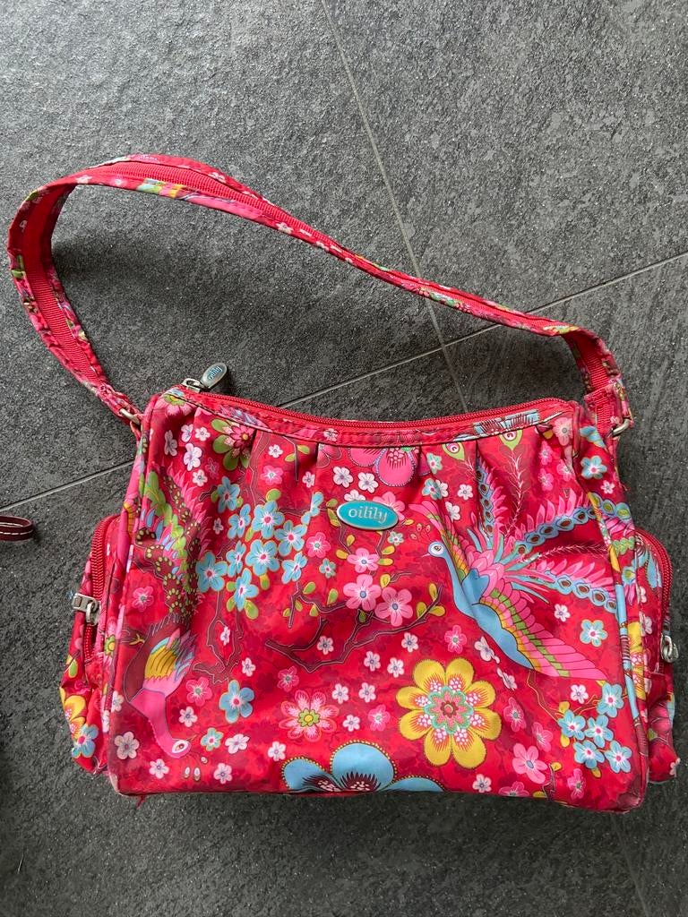Vrolijke mooie Oilily tas schoudertas handtas rood roze geel, Ophalen of Verzenden, Zo goed als nieuw, Overige kleuren, Oilily