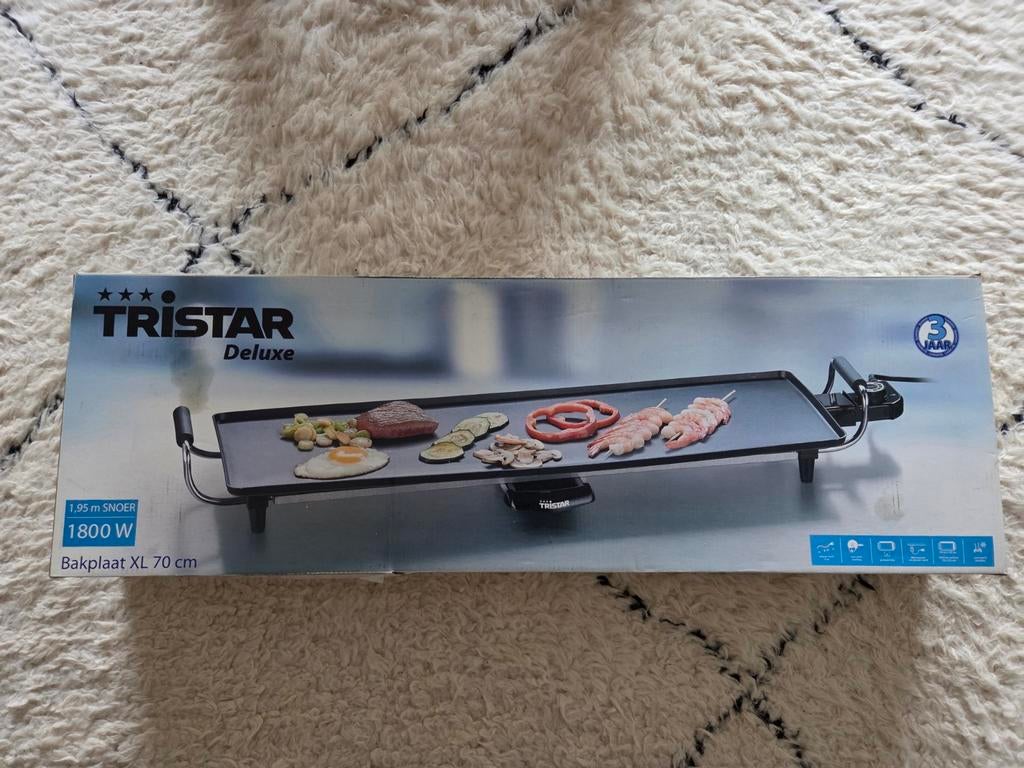Tristar deluxe bakplaat XL 70 cm, Ophalen, Zo goed als nieuw, 4 t/m 7 personen