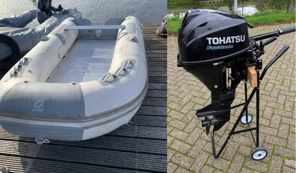 Zodiac Cadet Alu 350 + Tohatsu 9.8 pk 4-takt motor, Ophalen, Gebruikt
