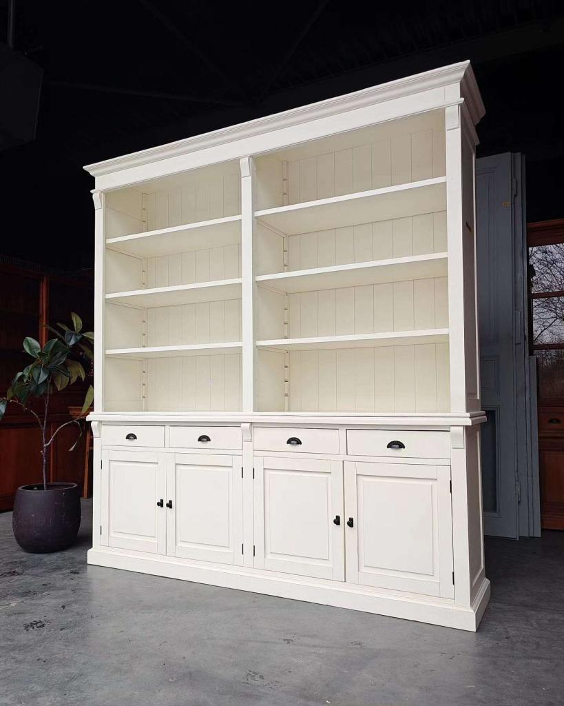 Hoge boekenkast | Witte Bibliotheekkast | Vakkenkast #2640, Huis en Inrichting, Kasten | Boekenkasten, Niet ingevuld, Gebruikt