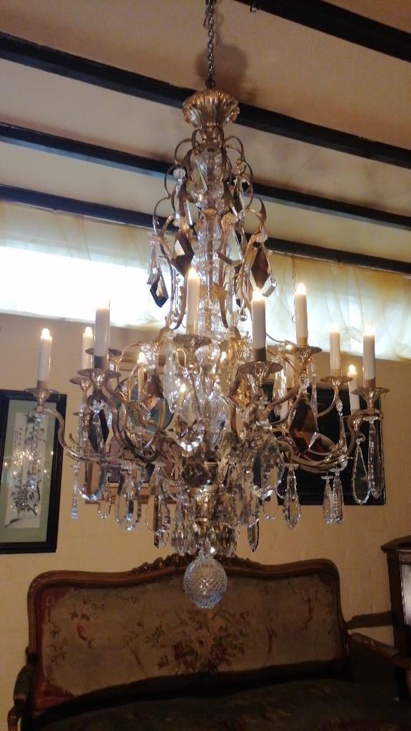 zeer exclusieve grote antieke kroonluchter Louis XV, Ophalen
