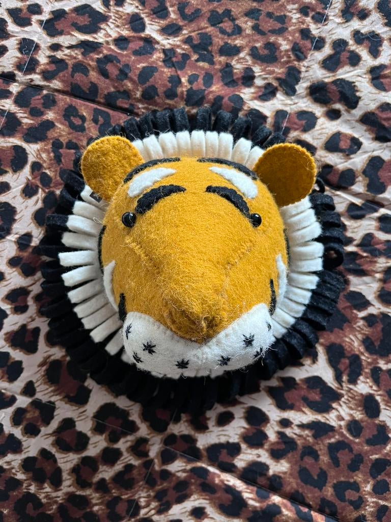 Vilten dierenkop tijger, Ophalen of Verzenden, Zo goed als nieuw, Wanddecoratie