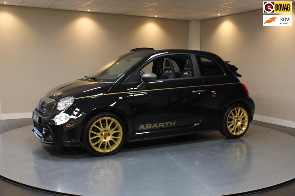 Abarth 595 C 1.4 Turbo Scorpioneoro *1/2000 Limited Edition*, Gebruikt, Zwart, Cabriolet, Leder en Stof